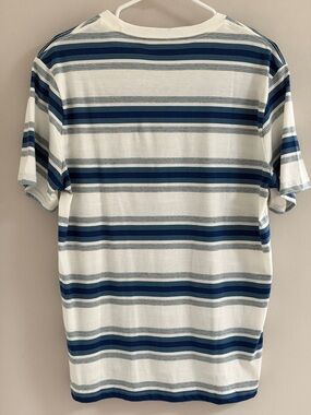 Old Navy Striped T-Shirt Men’s Medium Blue White Short Sleeve Tee